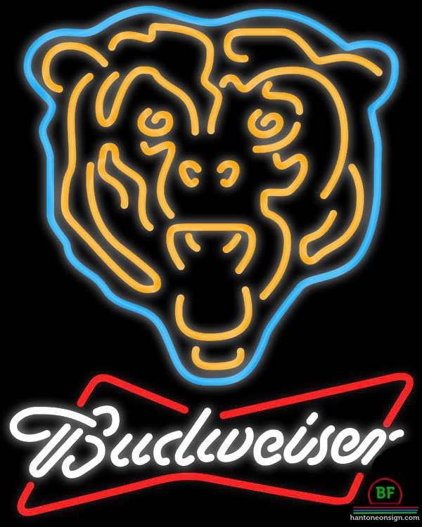 Custom Budweiser Chicago Bears Neon Sign NFL Teams Neon Light