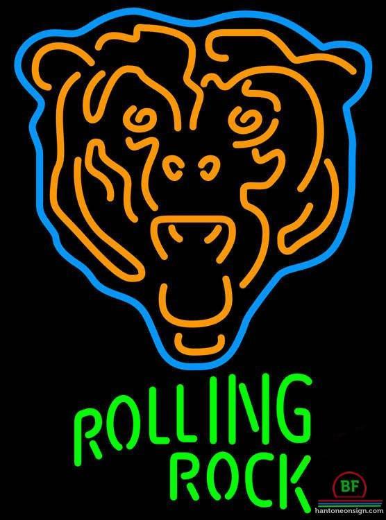 Custom Rolling Rock Chicago Bears Neon Sign NFL Teams Neon Light