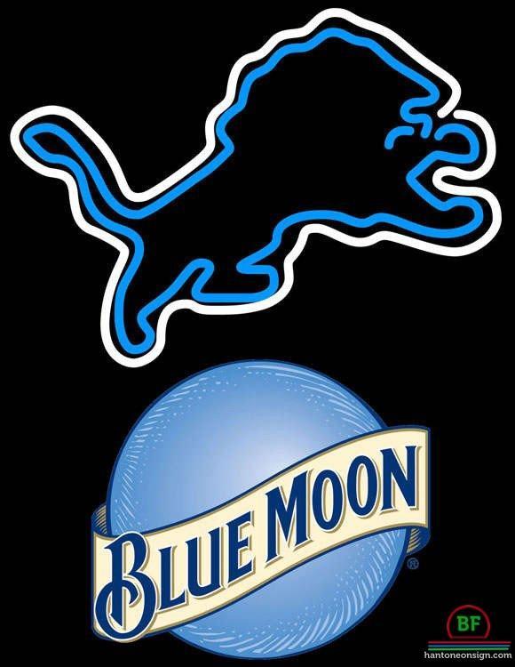 Custom Blue Moon Detroit Lions Neon Sign NFL Teams Neon Light