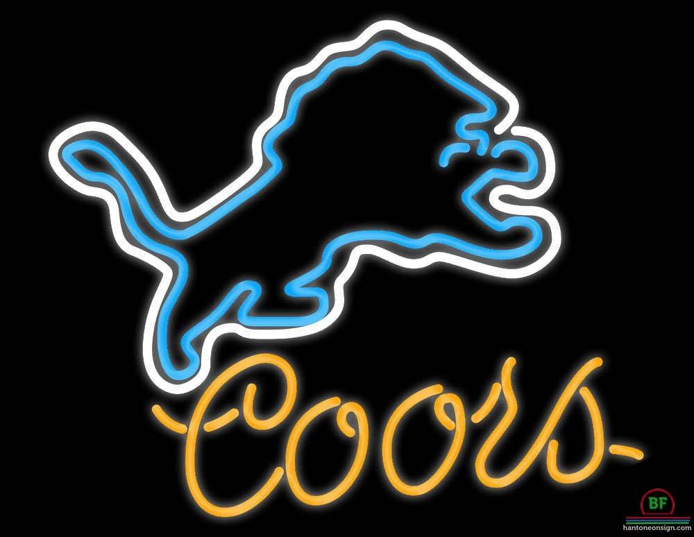 Custom Coors Light Detroit Lions Neon Sign NFL Teams Neon Light