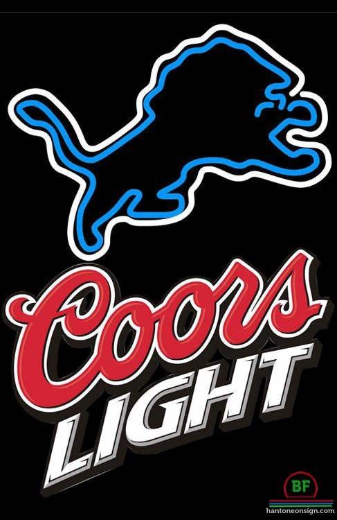 Custom Coors Light Detroit Lions Neon Sign NFL Teams Neon Light