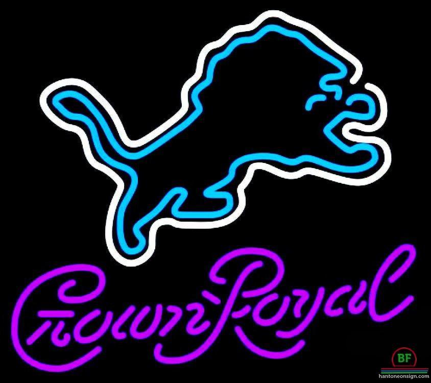 Custom Crown Royal Detroit Lions Neon Sign NFL Teams Neon Light