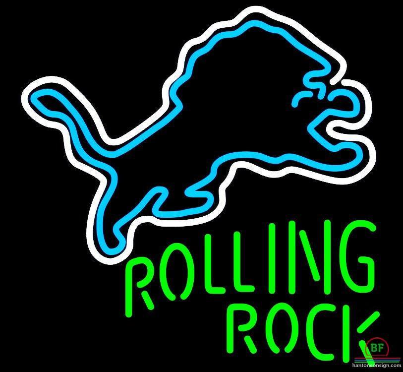 Custom Rolling Rock Detroit Lions Neon Sign NFL Teams Neon Light