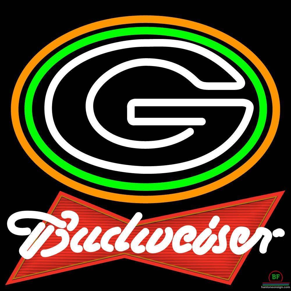Custom Budweiser Green Bay Packers Neon Sign NFL Teams Neon Light