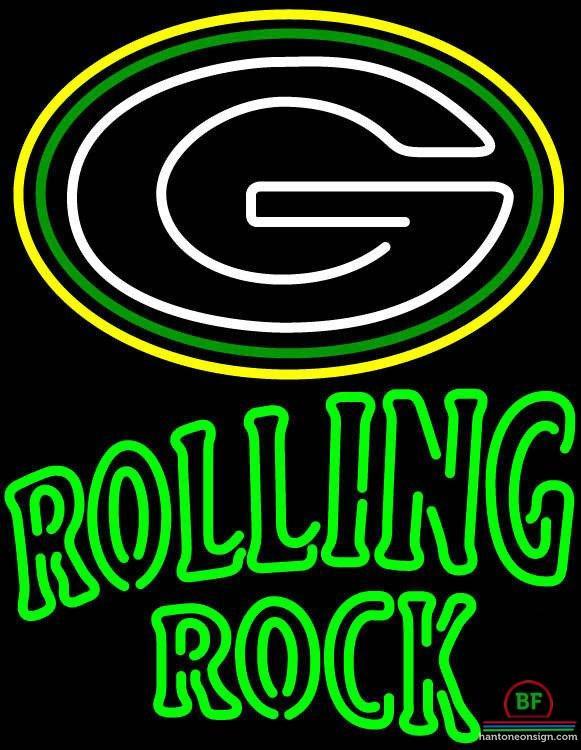 Custom Rolling Rock Green Bay Packers Neon Sign NFL Teams Neon Light