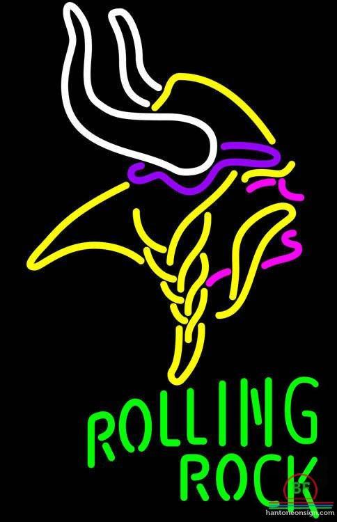 Custom Rolling Rock Minnesota Vikings Neon Sign NFL Teams Neon Light