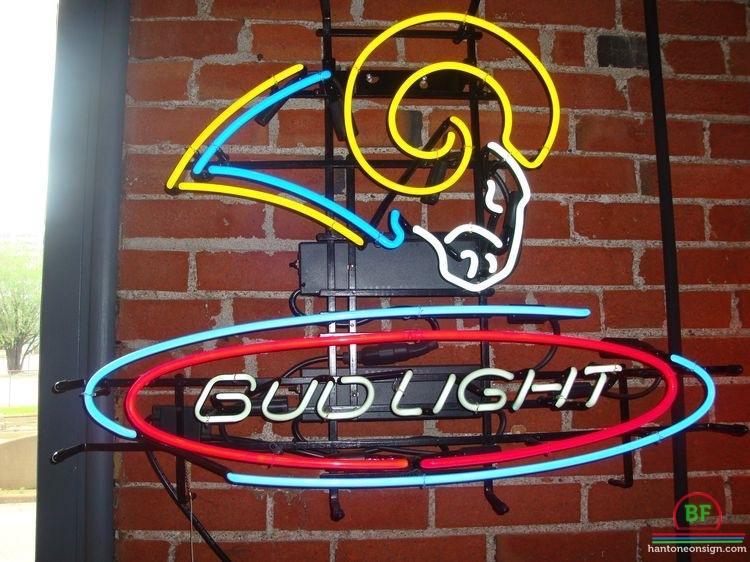 Custom Bud Light St Louis Rams Neon Sign NFL Teams Neon Light