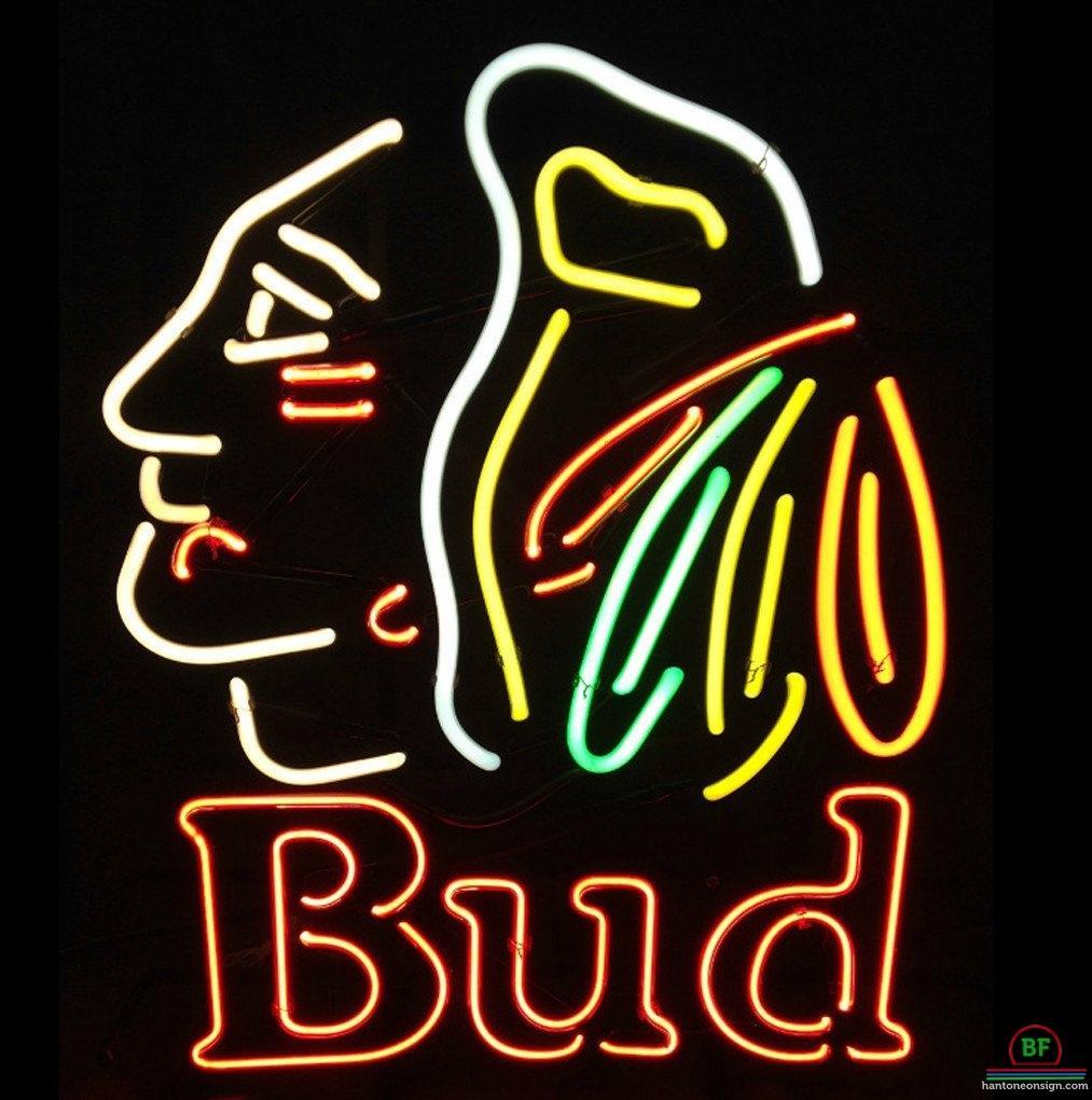 Custom Bud Light Chicago Blackhawks Neon Sign NHL Teams Neon Light