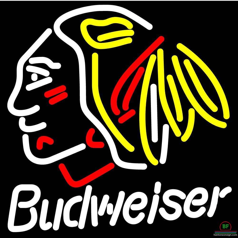 Custom Budweiser Chicago Blackhawks Neon Sign NHL Teams Neon Light