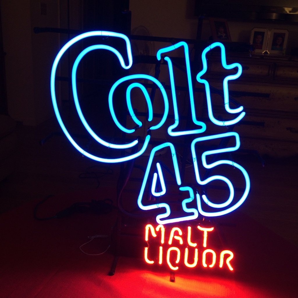Custom Colt 45 Beer Malt Liquor Vintage 1990S Beer Pub Bar Neon Sign