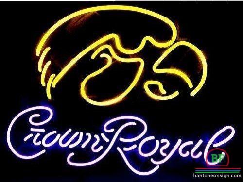 Custom Crown Royal Iowa Hawkeyes Mascot Neon Sign NCAA Teams Neon Light