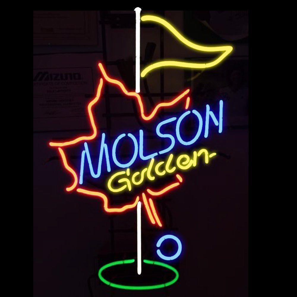 Custom Molson Canadian Golden Golf Neon Sign