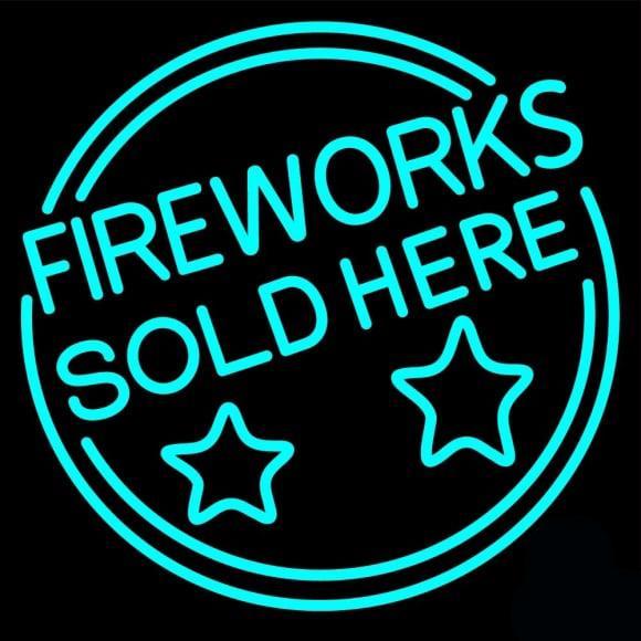 Custom Fireworks Sold Here Neon Sign Real Neon Light