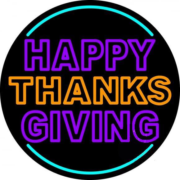 Custom Happy Thanksgiving Neon Sign Real Neon Light