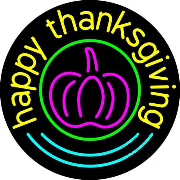 Custom Happy Thanksgiving Neon Sign Real Neon Light