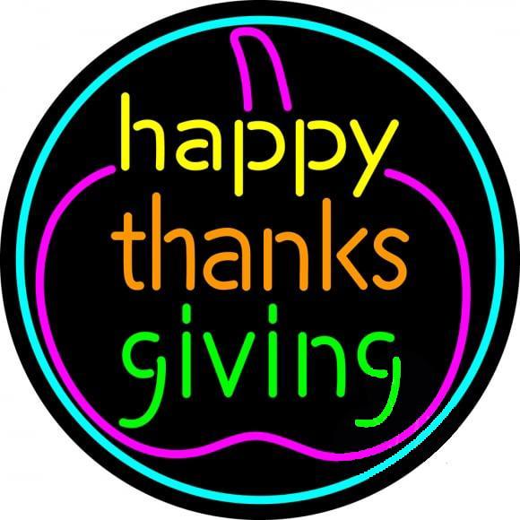 Custom Happy Thanksgiving Neon Sign Real Neon Light