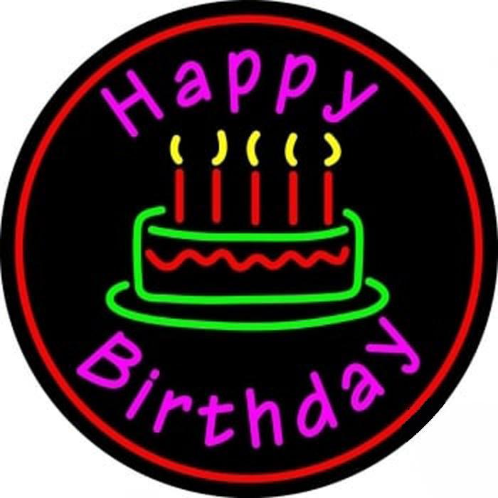 Custom Birthday Cake Neon Sign Real Neon Light