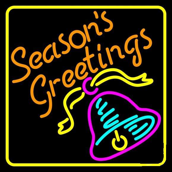 Custom Seasons Greetings With Bell Neon Sign Real Neon Light