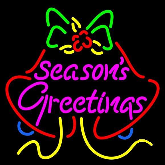 Custom Seasons Greetings With Bell Neon Sign Real Neon Light