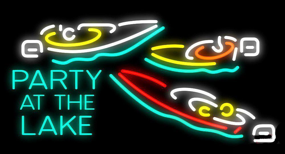Custom Party At The Lake Neon Sign Real Neon Light