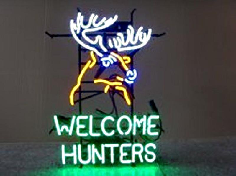 Custom Welcome Hunters Deer Buck Stag Neon Sign