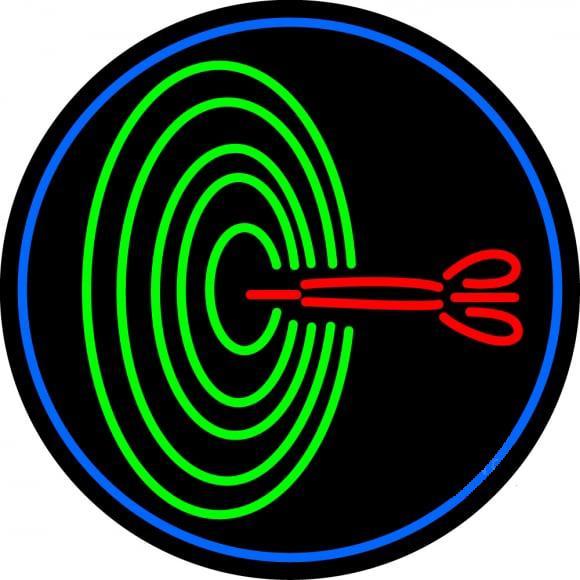 Custom Dart Board Bar Neon Sign Real Neon Light