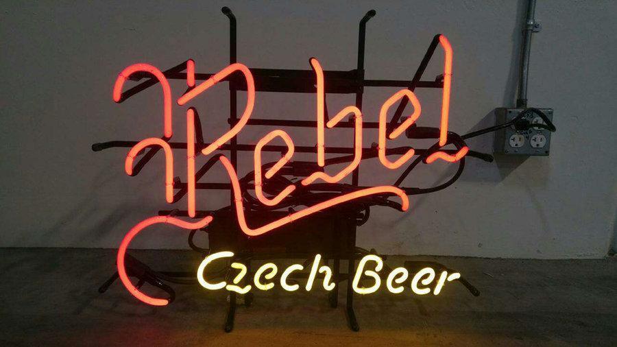 Custom Rebel Czech Beer Neon Sign Real Neon Light