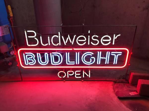 Custom Bud Light Bud Weiser Open Neon Sign Real Neon Light