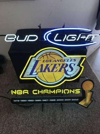 Custom Bud Light Lakers Neon Sign Real Neon Light