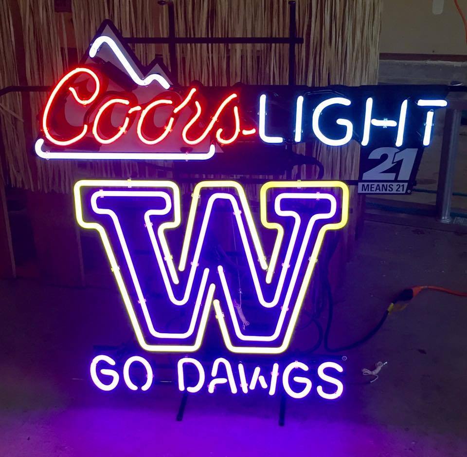 Custom Coors Light Go Dawgs Georgia Bulldogs Neon Sign Real Neon Light
