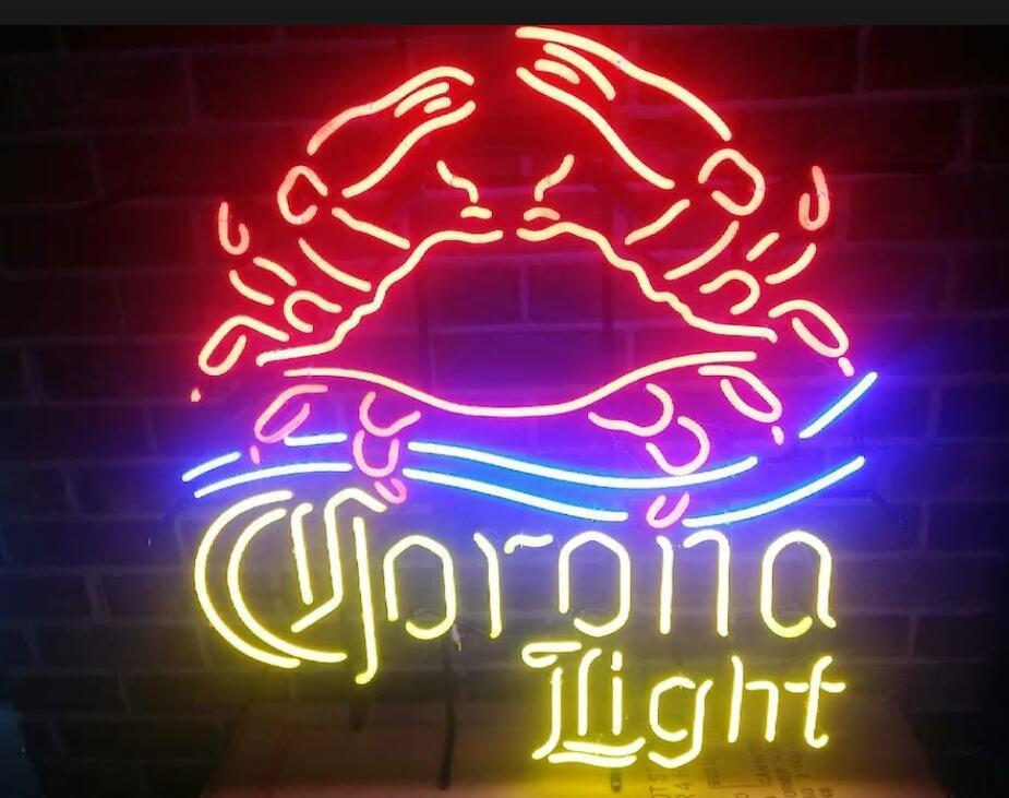Custom Corona Light Crab Neon Sign Real Neon Light