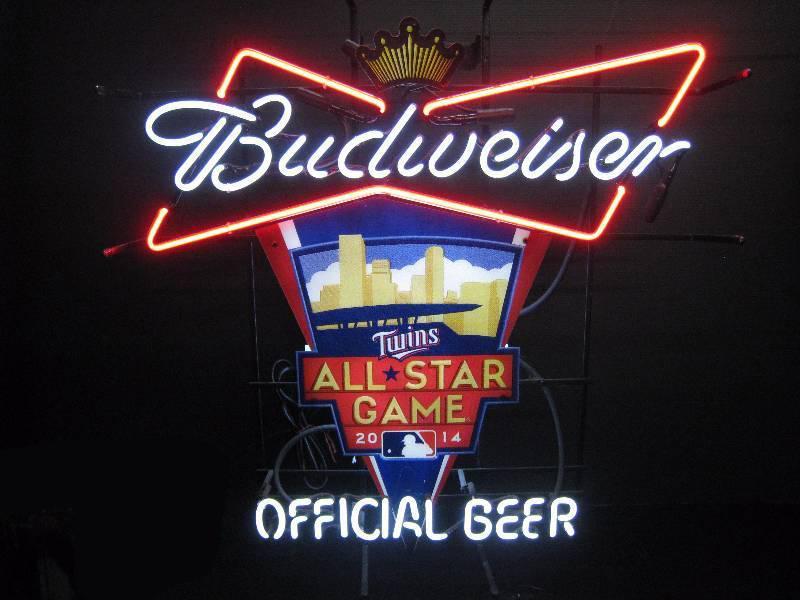 Custom 2014 Budweiser Minnesota Twins All Star Game NFL Sports Neon Sign Tube Neon Light