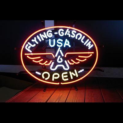 Custom Flying Gasoling USA Open Neon Sign Tube Neon Light
