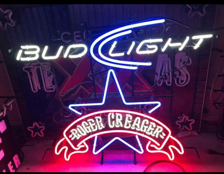 Custom Bud Light Roger Creager Neon Sign Tube Neon Light