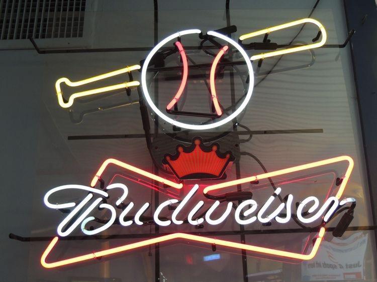 Custom Bud Light Bassball MLB Sports Neon Sign Real Neon Light