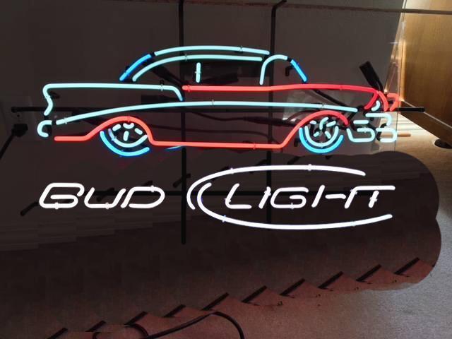 Custom Bud Light 56 Chvy Bel Air Neon Sign Tube Neon Light