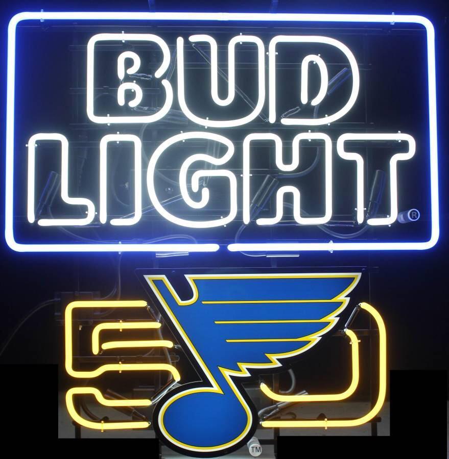 Custom Bud Light St Louis Blues 50th Anniversary Neon Sign NHL Sports Neon Light