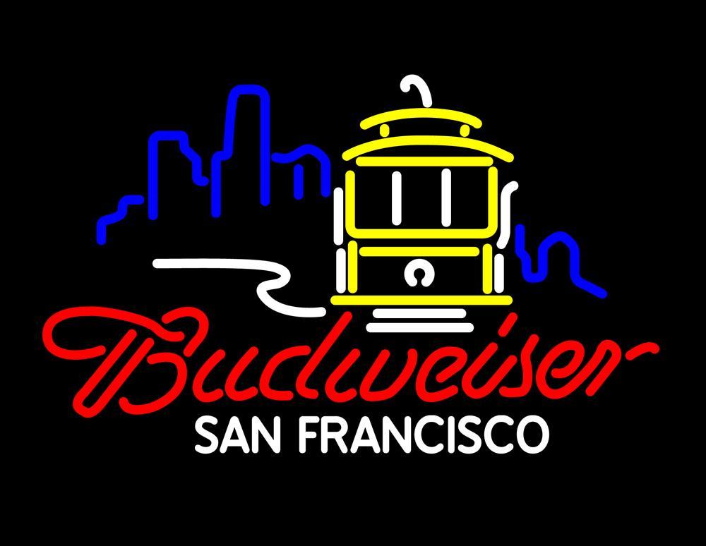 Custom Budweiser San Francisco Cable Car Beer Bar Neon Sign Tube Neon Light