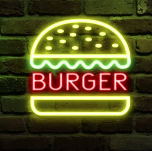 Custom Burger Neon Sign Tube Neon Light