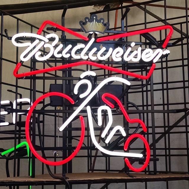 Custom Budweiser Motocycle Neon Sign Real Neon Light