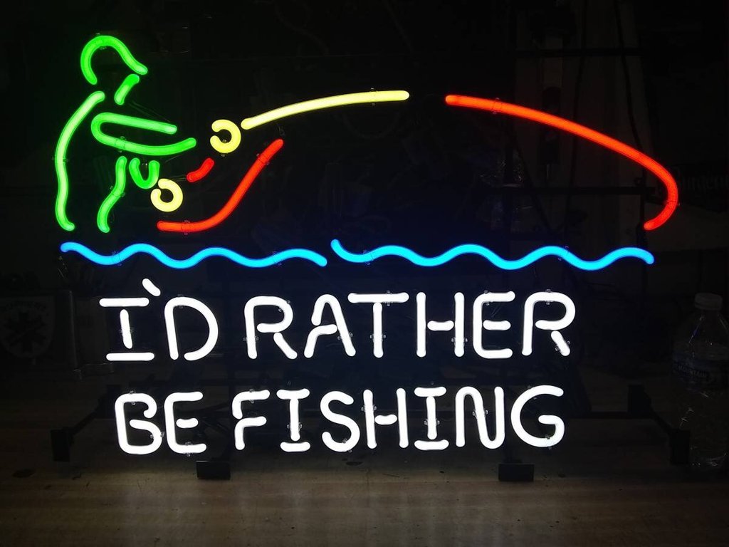 Custom I'd Rather Be Fishing Neon Sign Tube Neon Light