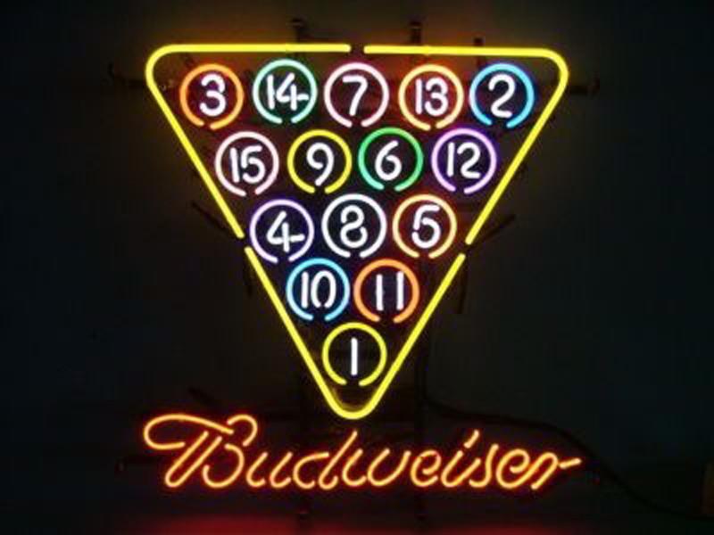 Custom Budweiser Pool Ball Neon Sign Real Neon Light
