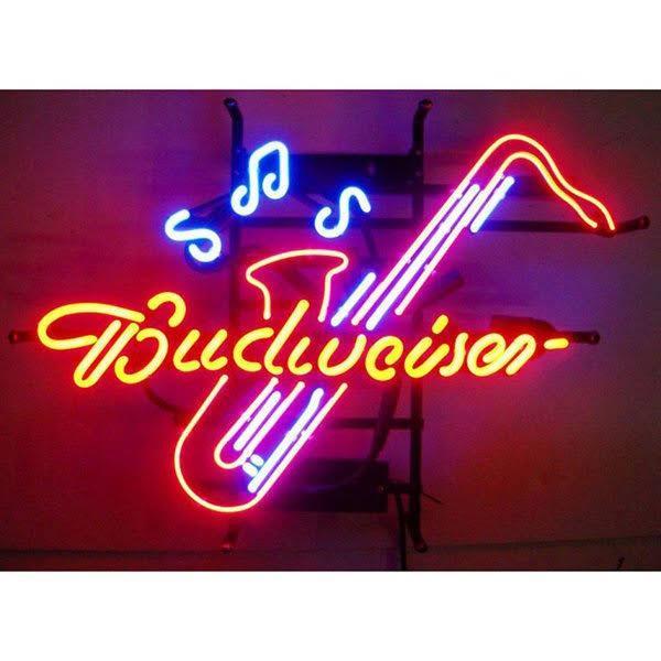 Custom Budweiser Saxphone Neon Sign Real Neon Light