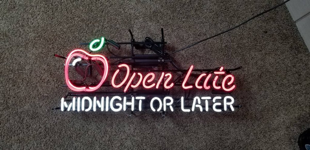 Custom Open Late Midnight Or Later Neon Sign Tube Neon Light