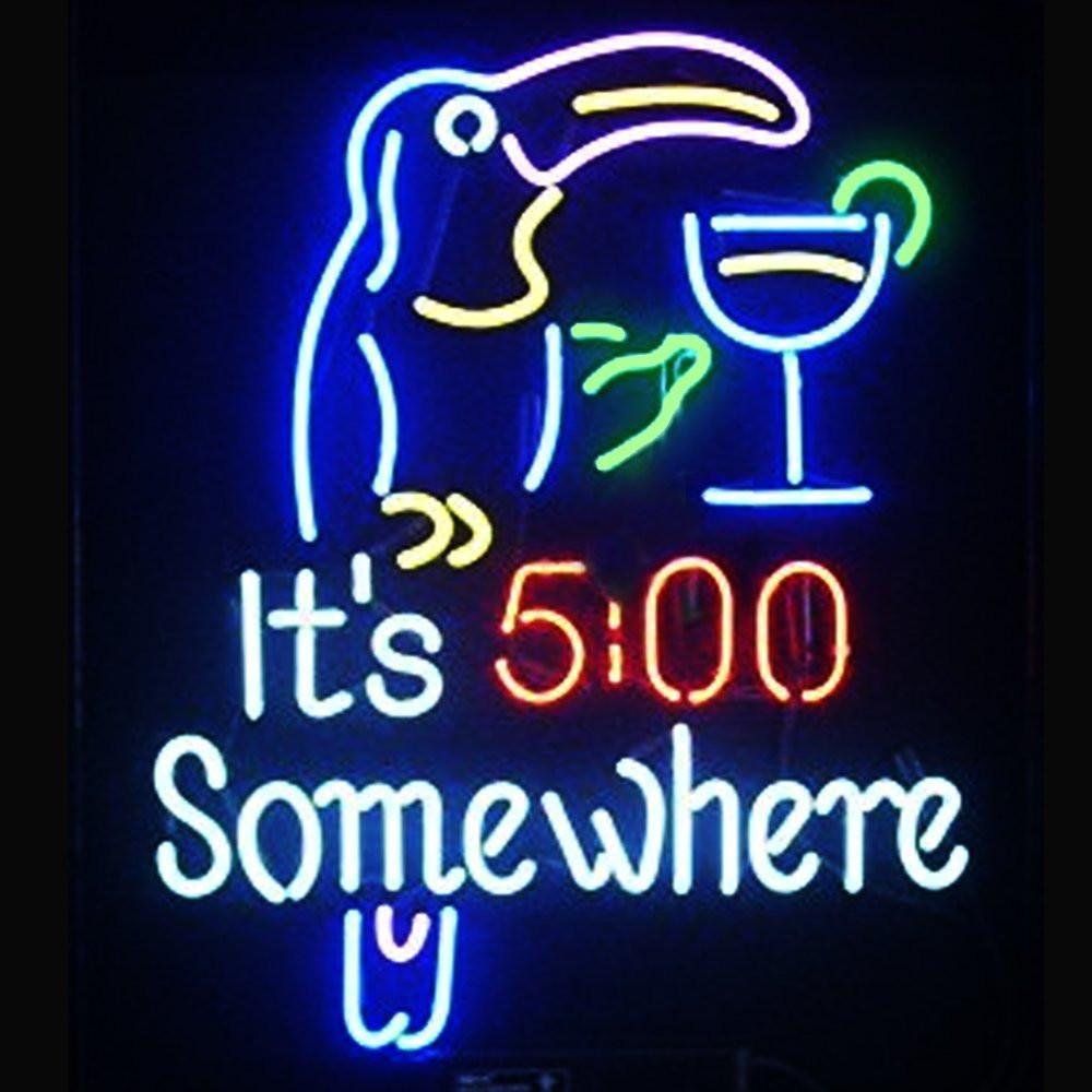 Custom It's 5 00 Somewhere Neon Sign Real Neon Light