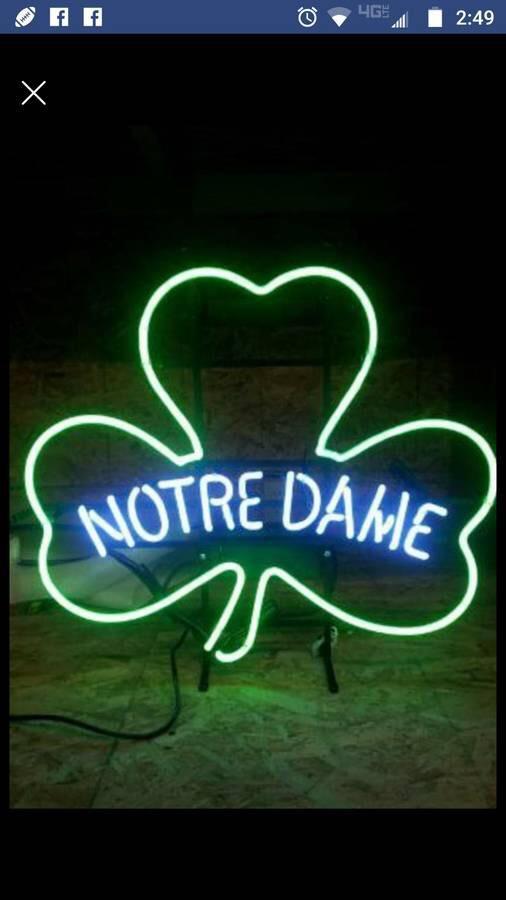 Custom Notre Dame Shamrock Neon Sign Tube Neon Light