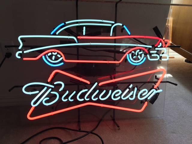 Custom Budweiser 56 Chvy Bel Air Neon Sign Tube Neon Light
