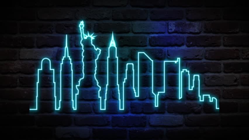Custom New York City skyline Neon Sign Tube Neon Light