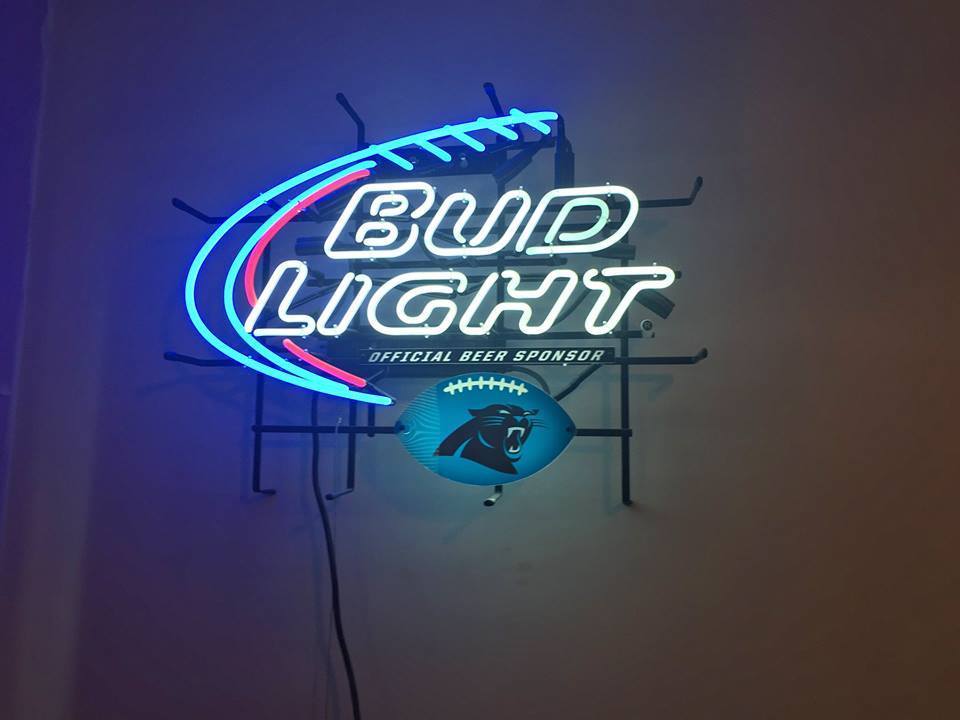 Custom Bud Light Carolina Panthers Neon Sign NFL Sports Neon Light Tube Neon Light