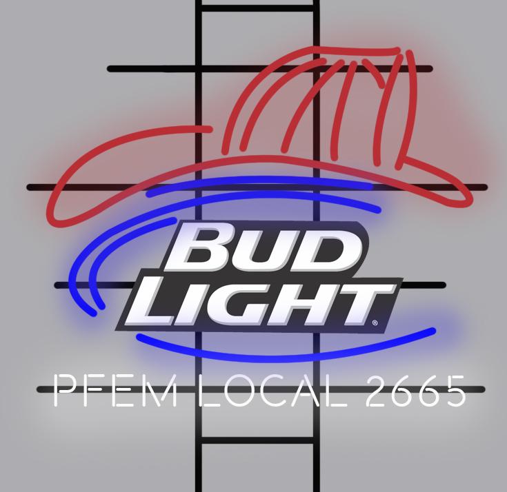 Custom Bud Light PFEM LOCAL 2665 Neon Sign Real Tube Neon Light